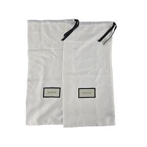 GUCCI CREAM SHOE DUST BAGS – 2 PACK – 17.5" x 8.5" – SILKY DRAWSTRING STYLE